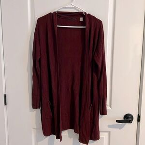 Red long cardigan